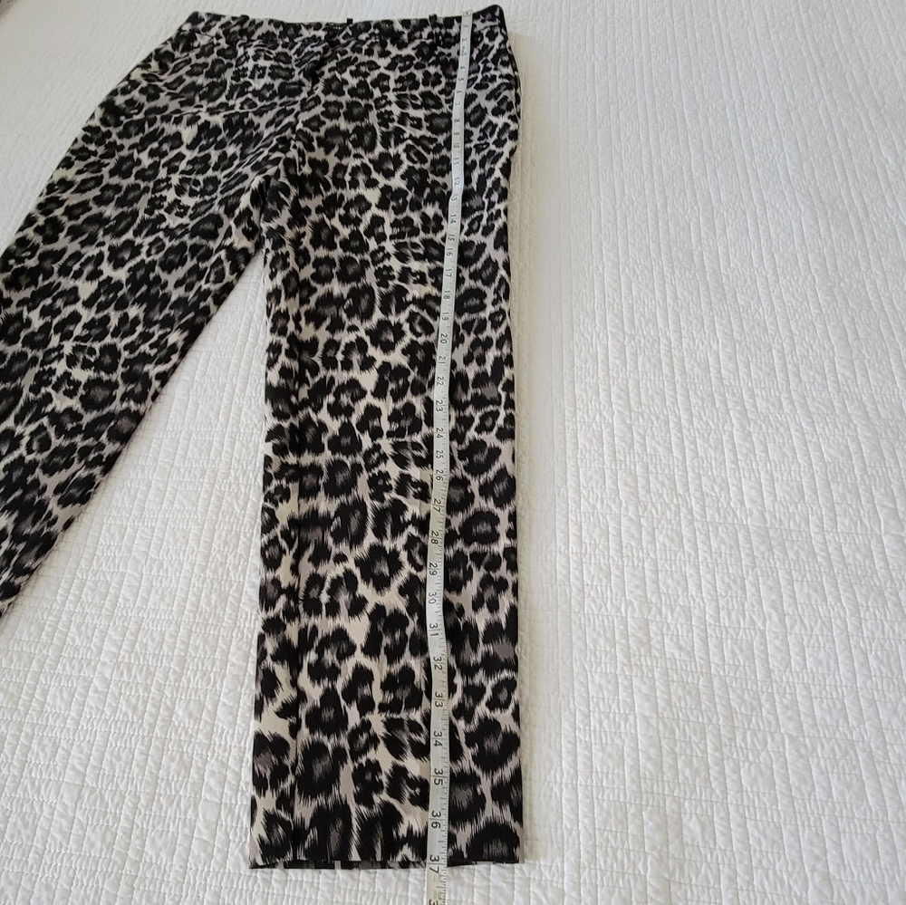 Pinko Women Black Leopard Print Pants - Picture 10 of 15